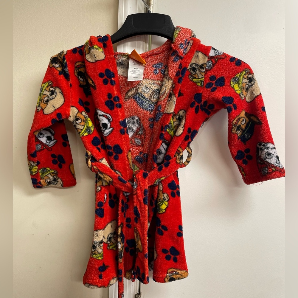 Kids warm hoodie pal patrol bath robe size 4t